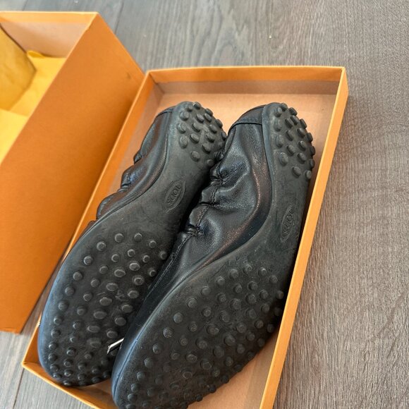 TOD'S Ballerina Dee Laccetto Flats Black Size 36 - Picture 2 of 4